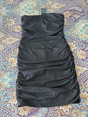 Dynamite Black Strapless Ruched Mini Dress